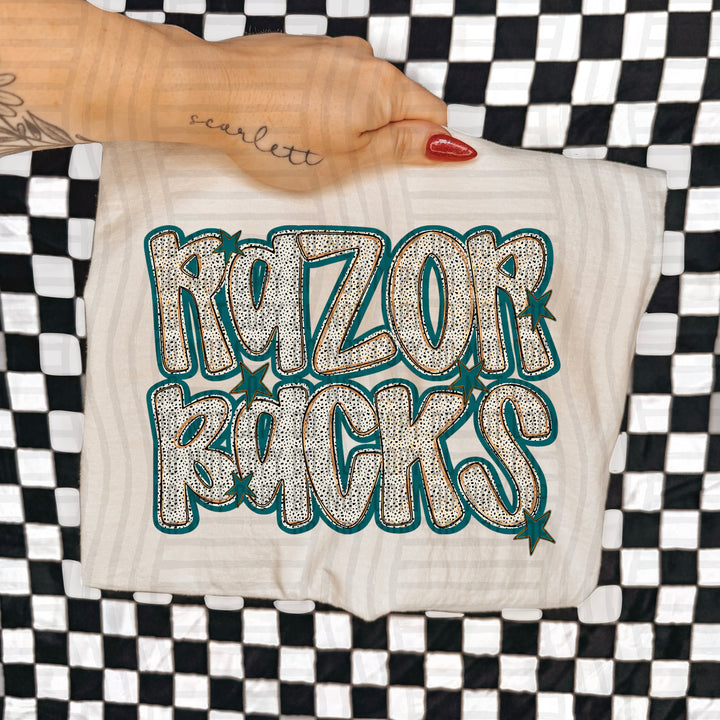 Teal Dotty DTF Print