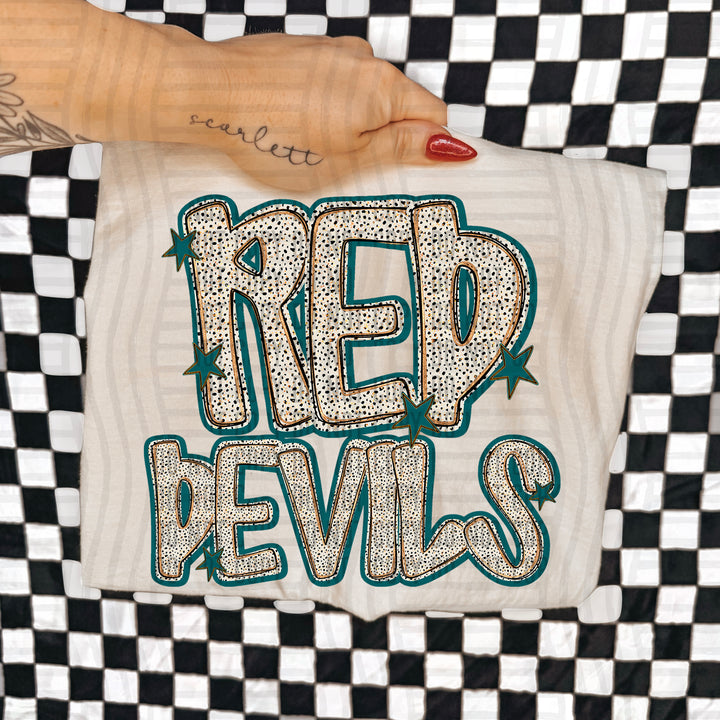 Teal Dotty DTF Print