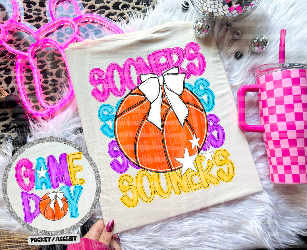 Bright Preppy Basketball DTF Print