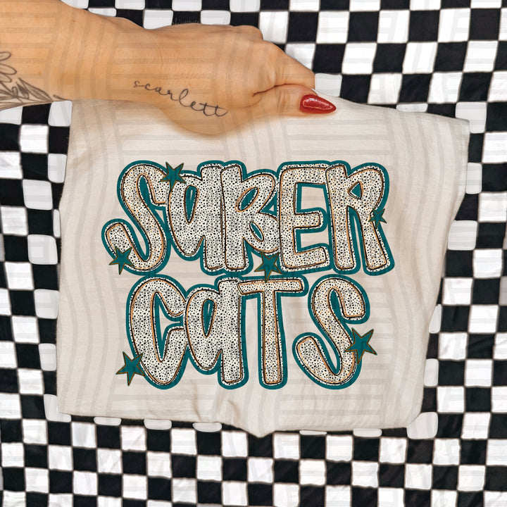 Teal Dotty DTF Print