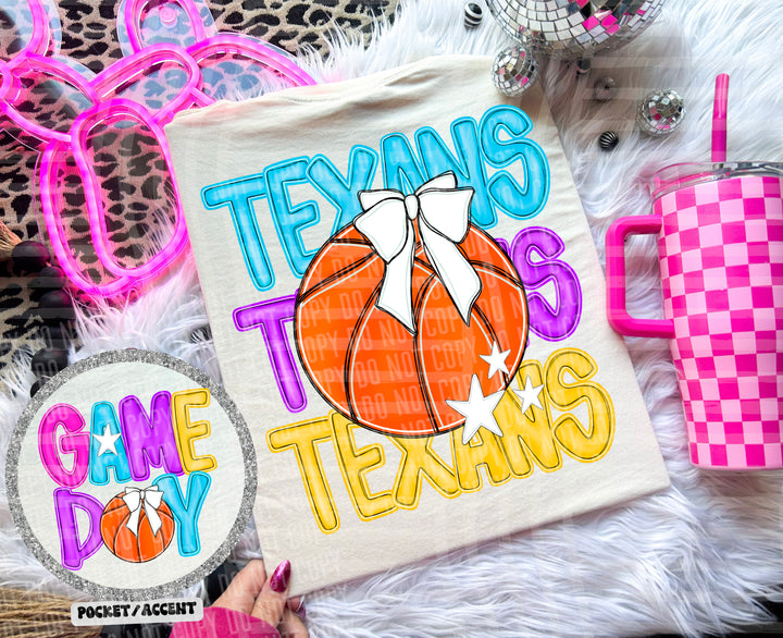 Bright Preppy Basketball DTF Print