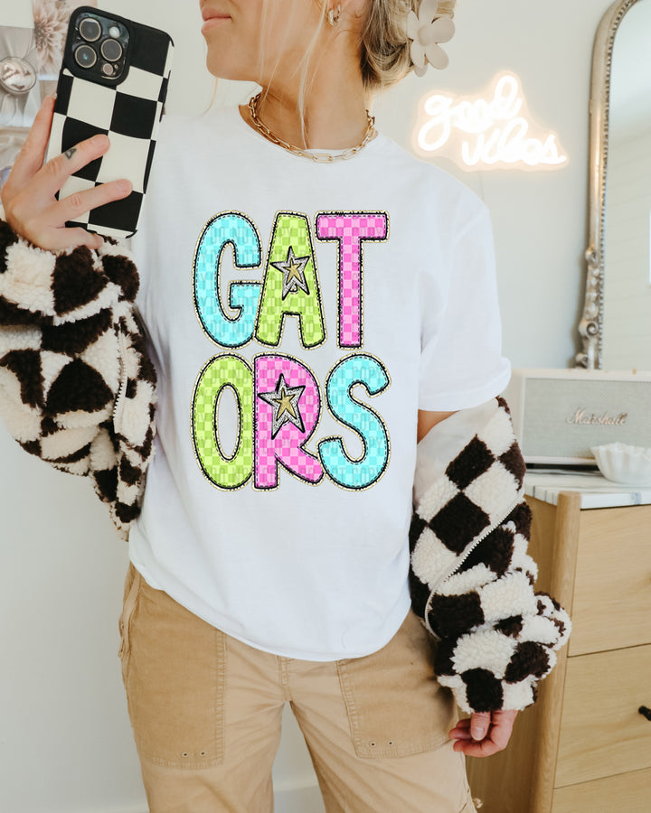 YOUTH Bright Checks DTF Print