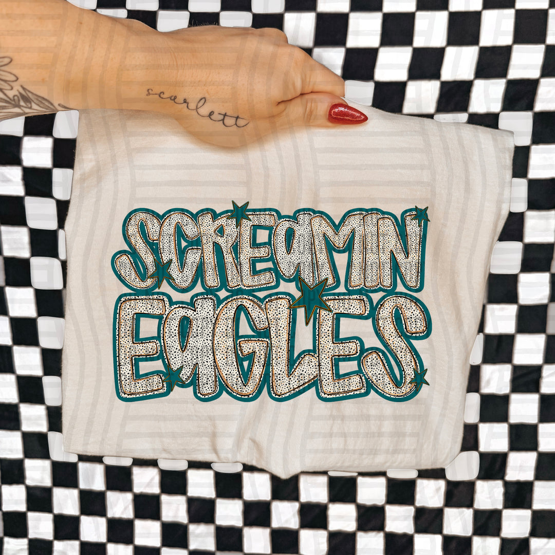 Teal Dotty DTF Print