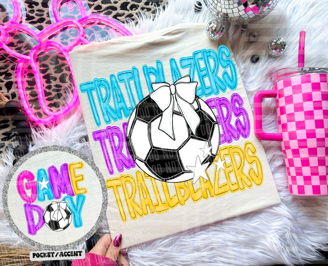 Bright Preppy Soccer DTF Print
