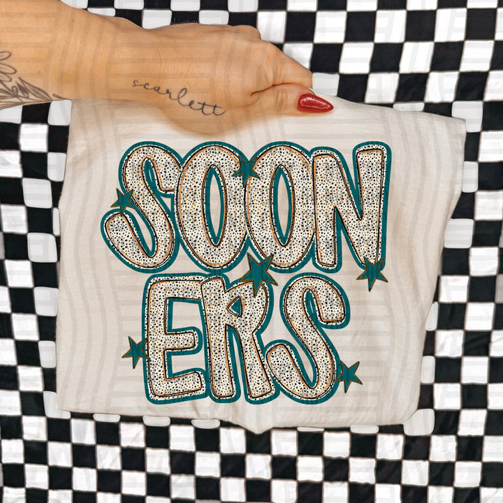 Teal Dotty DTF Print