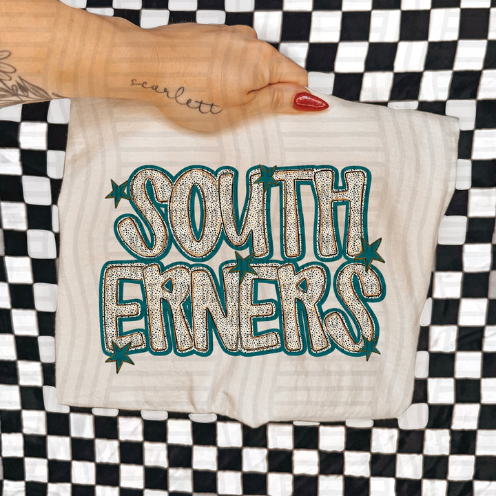 Teal Dotty DTF Print