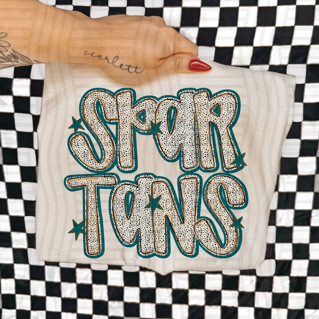 Teal Dotty DTF Print