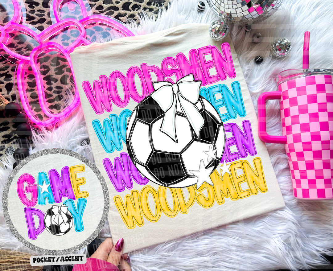 Bright Preppy Soccer DTF Print