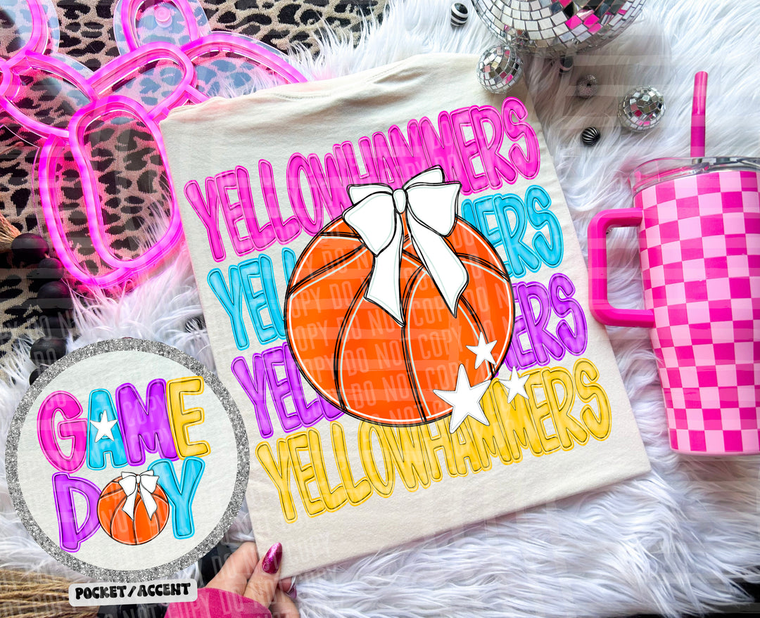 Bright Preppy Basketball DTF Print