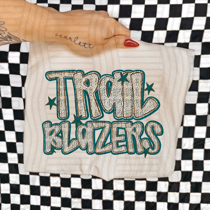 Teal Dotty DTF Print