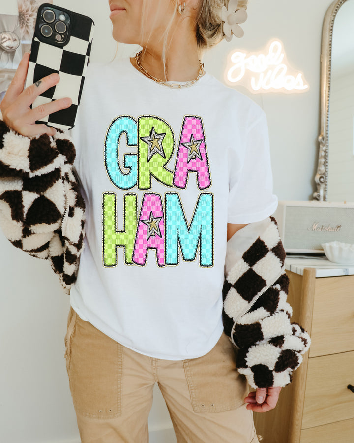 YOUTH Bright Checks DTF Print