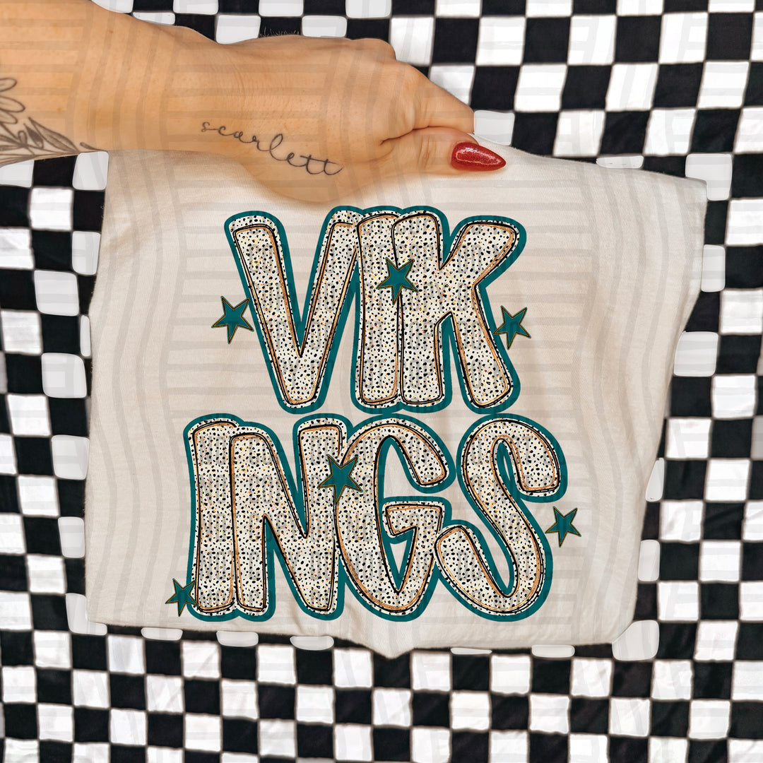 Teal Dotty DTF Print