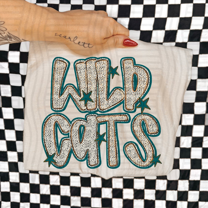 Teal Dotty DTF Print