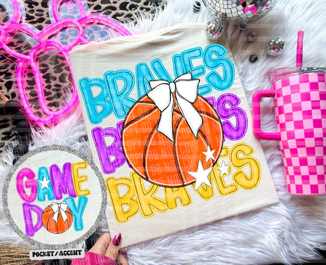 Bright Preppy Basketball DTF Print