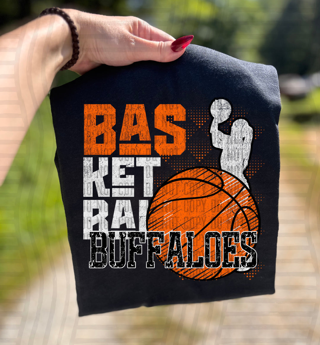 Girls Basketball Grunge DTF Print