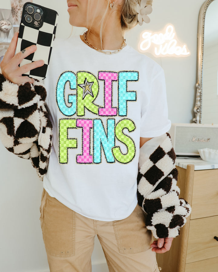 YOUTH Bright Checks DTF Print