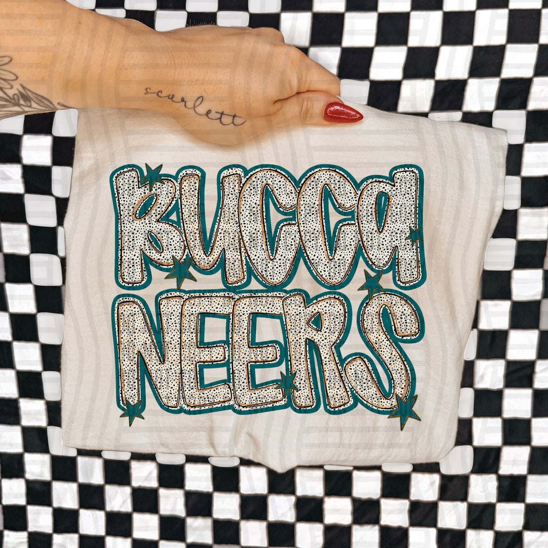 Teal Dotty DTF Print