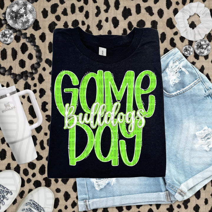 Doodle Gameday Lime DTF Print