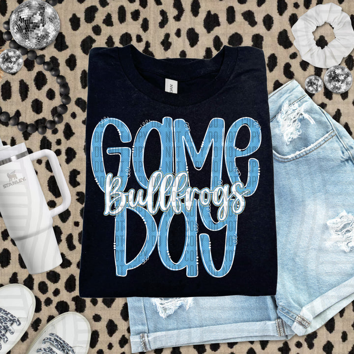 Doodle Gameday Light Blue DTF Print