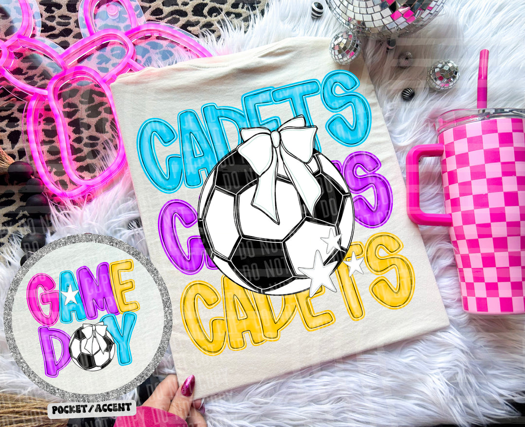 Bright Preppy Soccer DTF Print