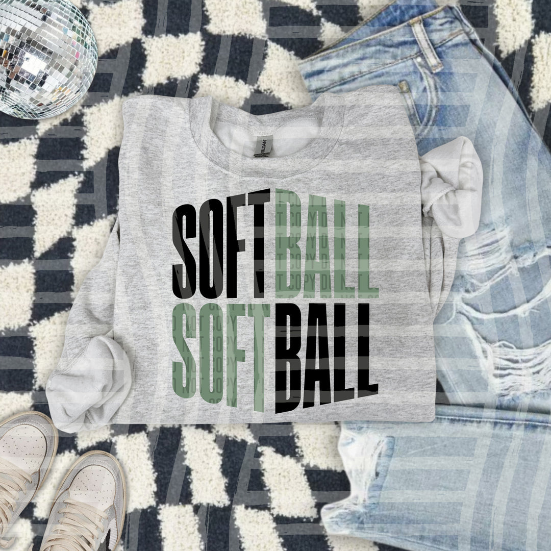 Softball Word Art DTF Print