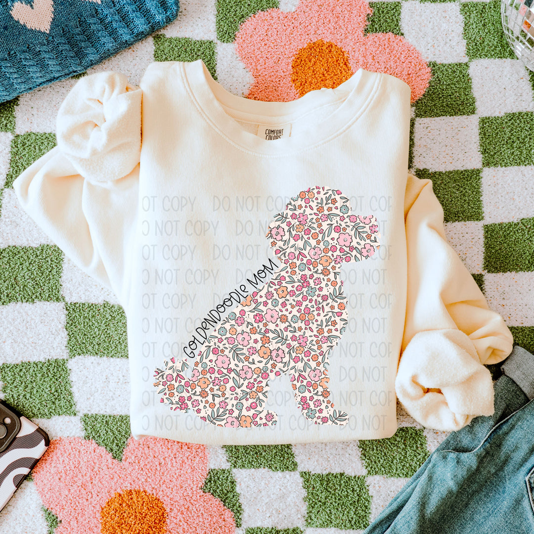 Dog Mom Floral DTF Print