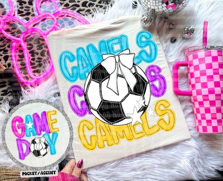 Bright Preppy Soccer DTF Print