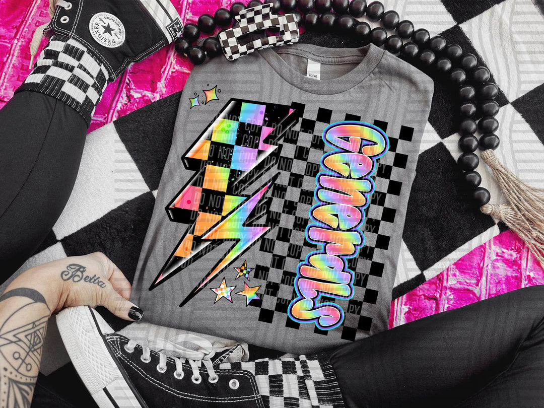 Youth Neon Side Bolt DTF Print