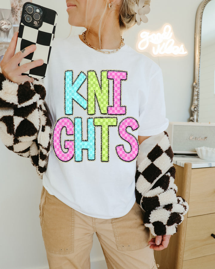 YOUTH Bright Checks DTF Print