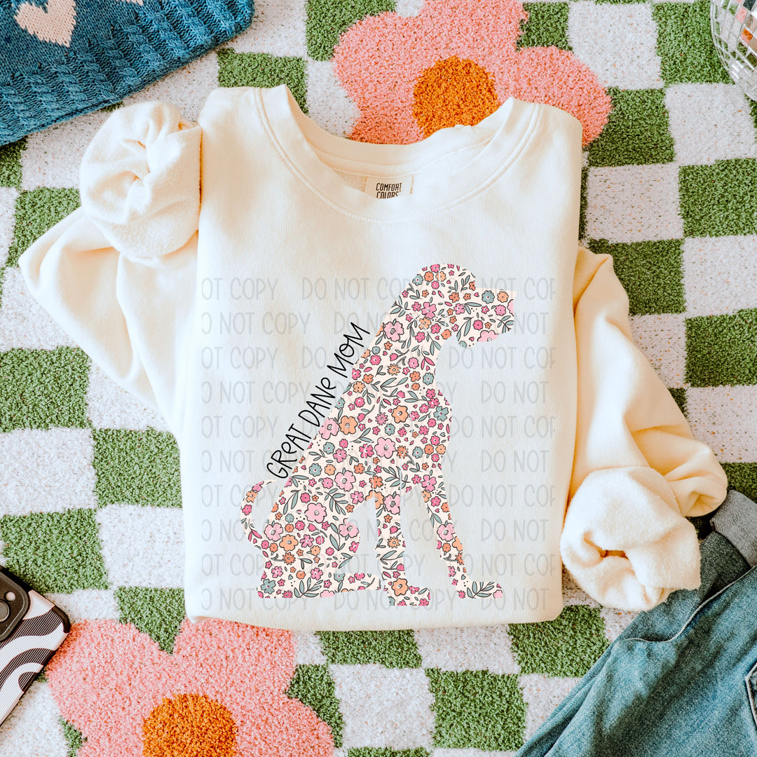 Dog Mom Floral DTF Print