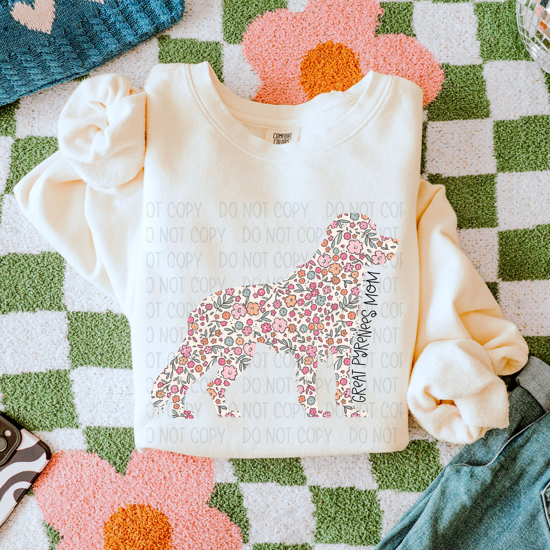 Dog Mom Floral DTF Print