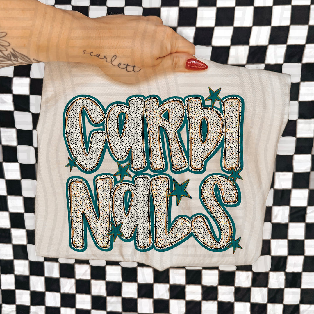 Teal Dotty DTF Print