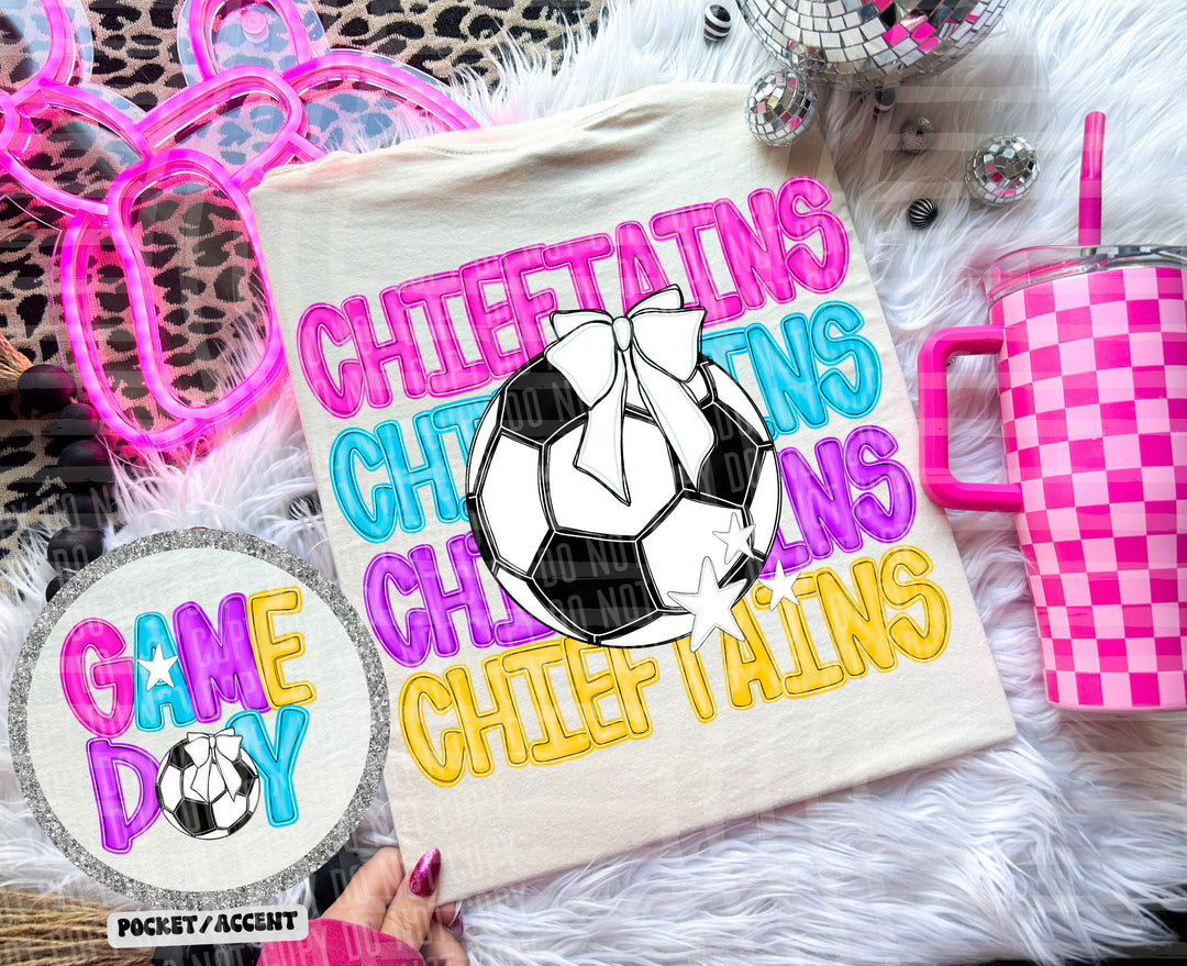 Bright Preppy Soccer DTF Print