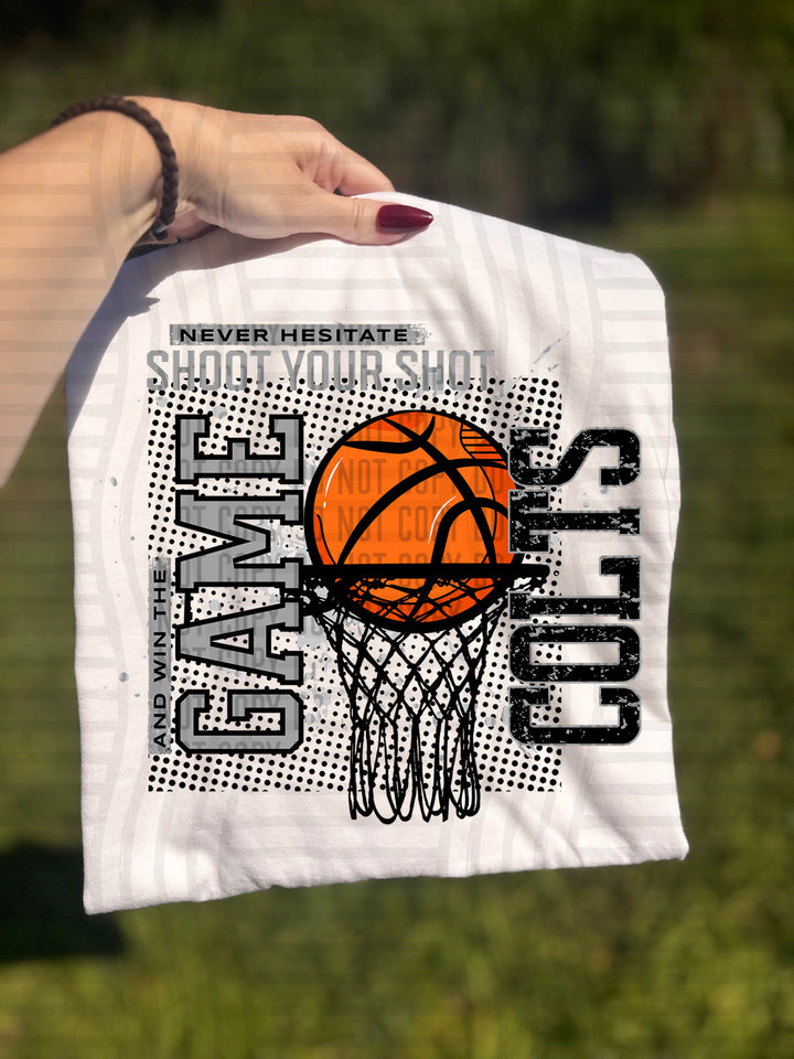 Never Hesitate Basketball DTF Print