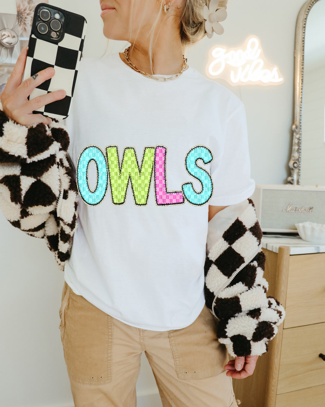 YOUTH Bright Checks DTF Print