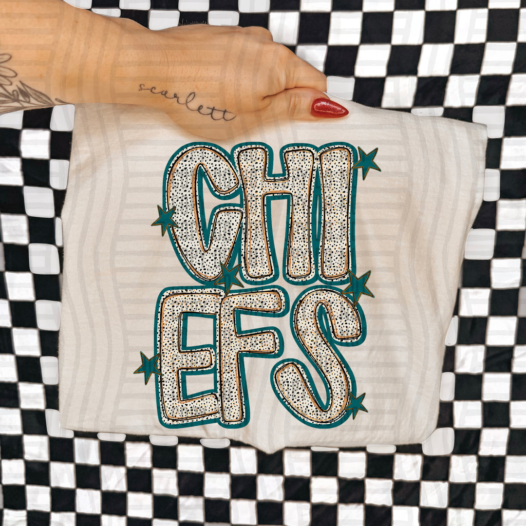 Teal Dotty DTF Print