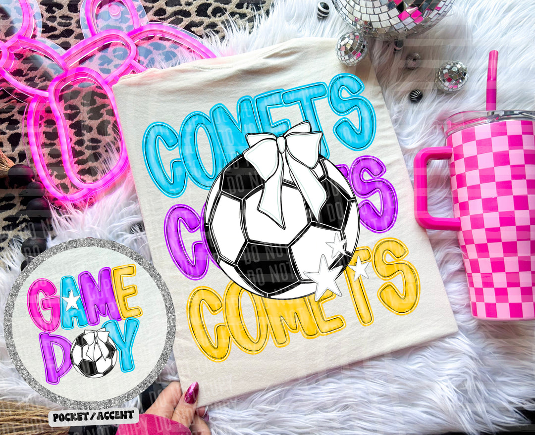 Bright Preppy Soccer DTF Print