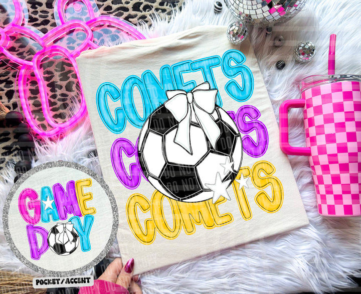 Bright Preppy Soccer DTF Print
