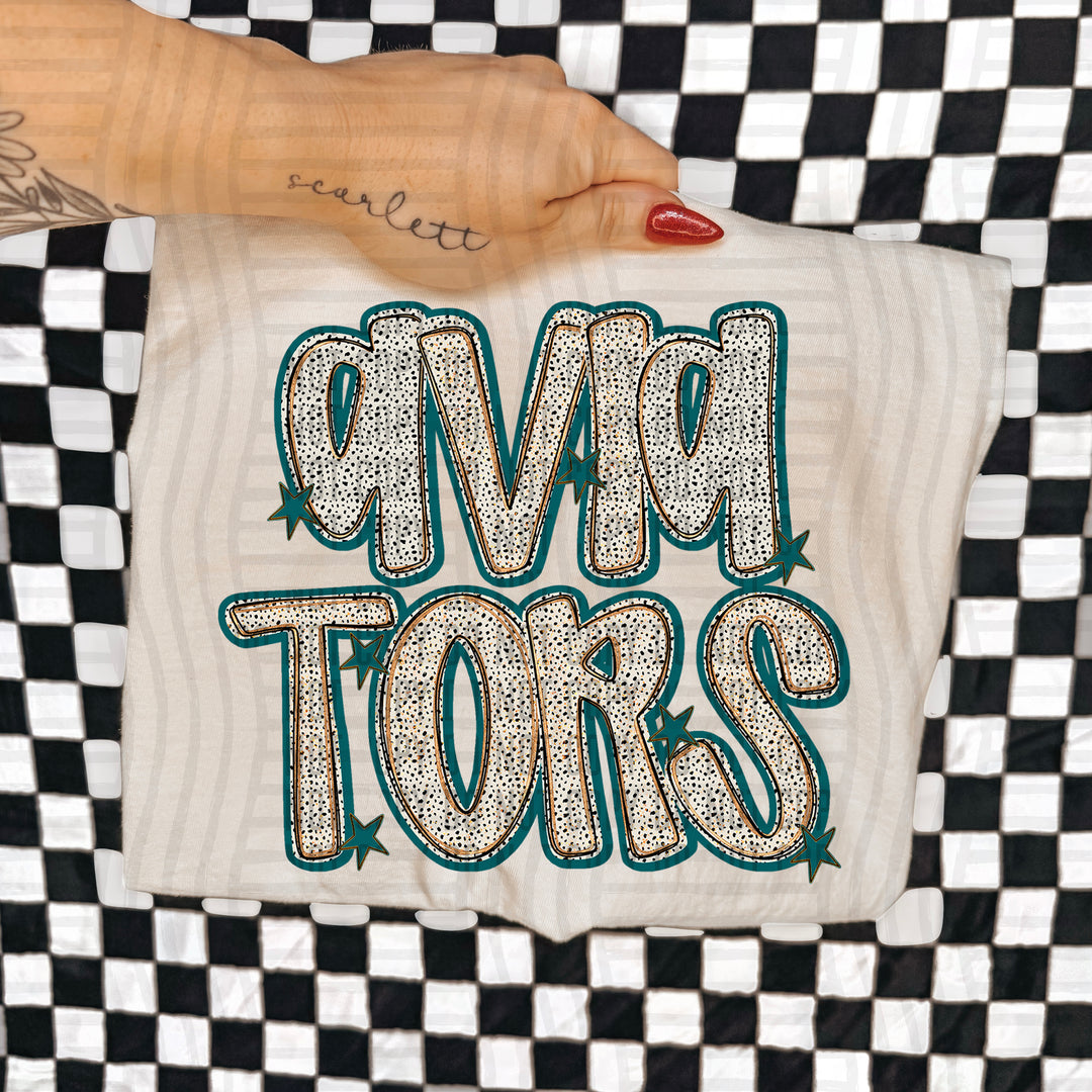 Teal Dotty DTF Print