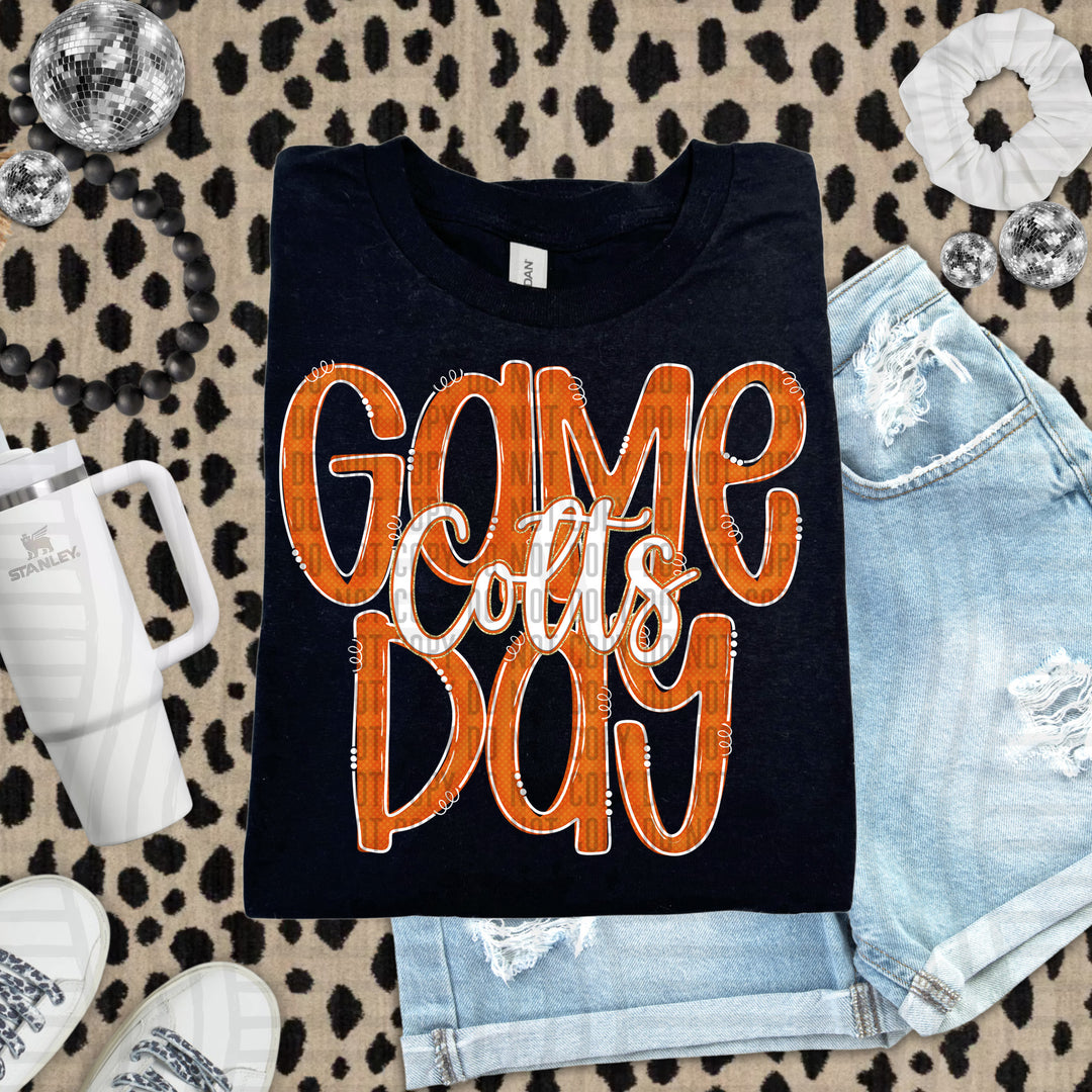 Doodle Gameday Burnt Orange DTF Print