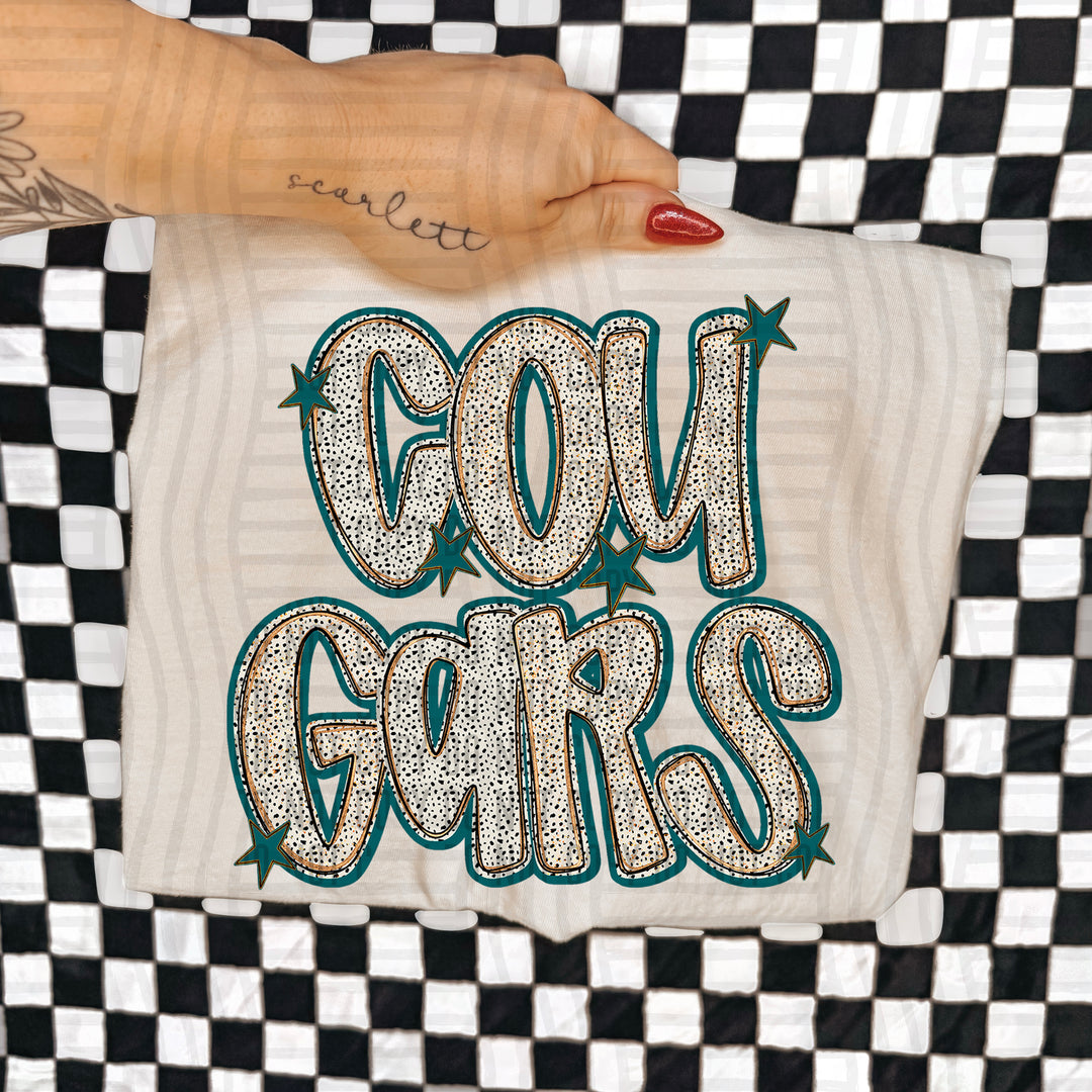 Teal Dotty DTF Print