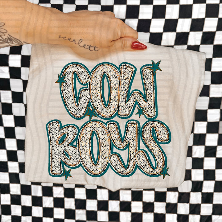 Teal Dotty DTF Print