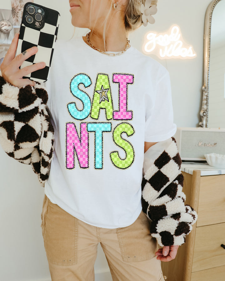 YOUTH Bright Checks DTF Print