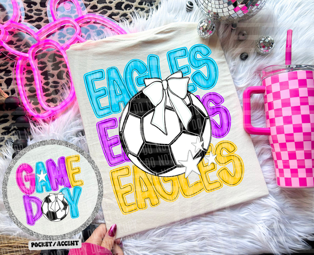 Bright Preppy Soccer DTF Print