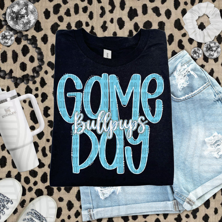 Doodle Gameday Bright Blue DTF Print