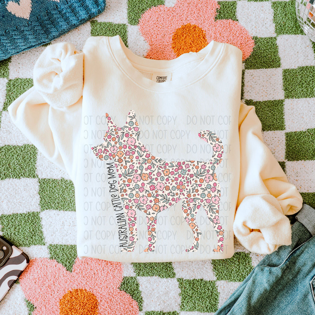 Dog Mom Floral DTF Print