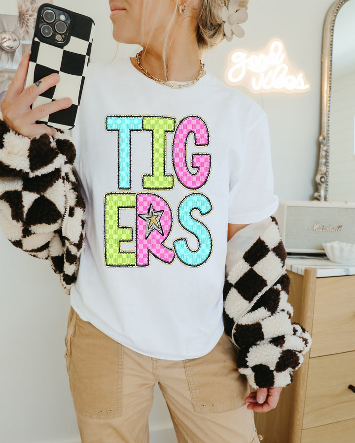 YOUTH Bright Checks DTF Print