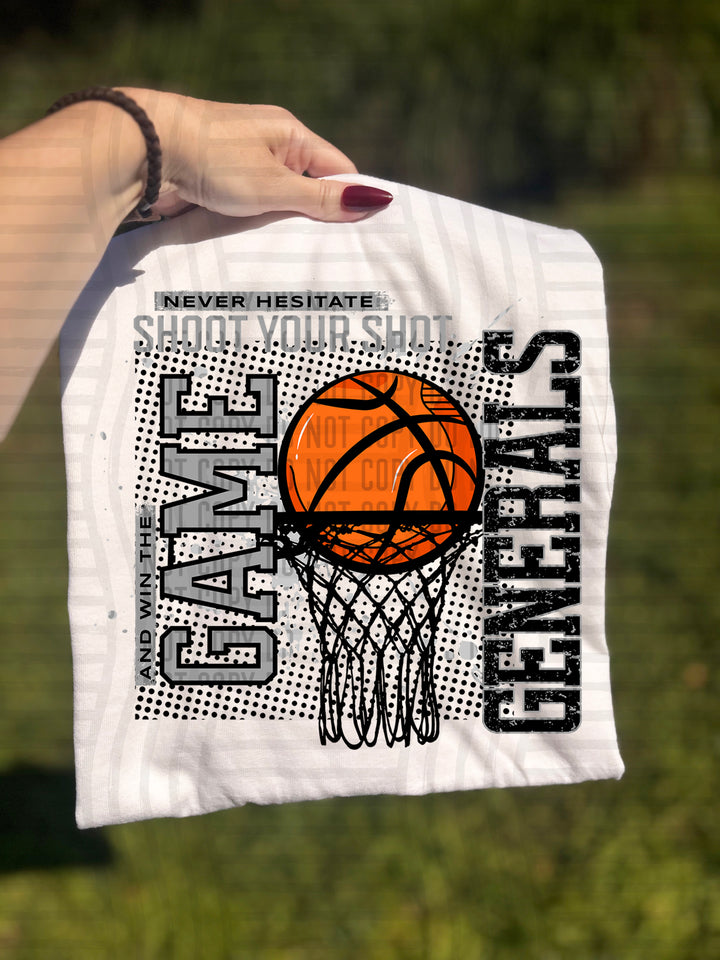 Never Hesitate Basketball DTF Print