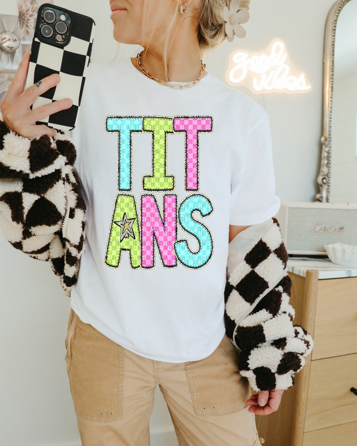 YOUTH Bright Checks DTF Print