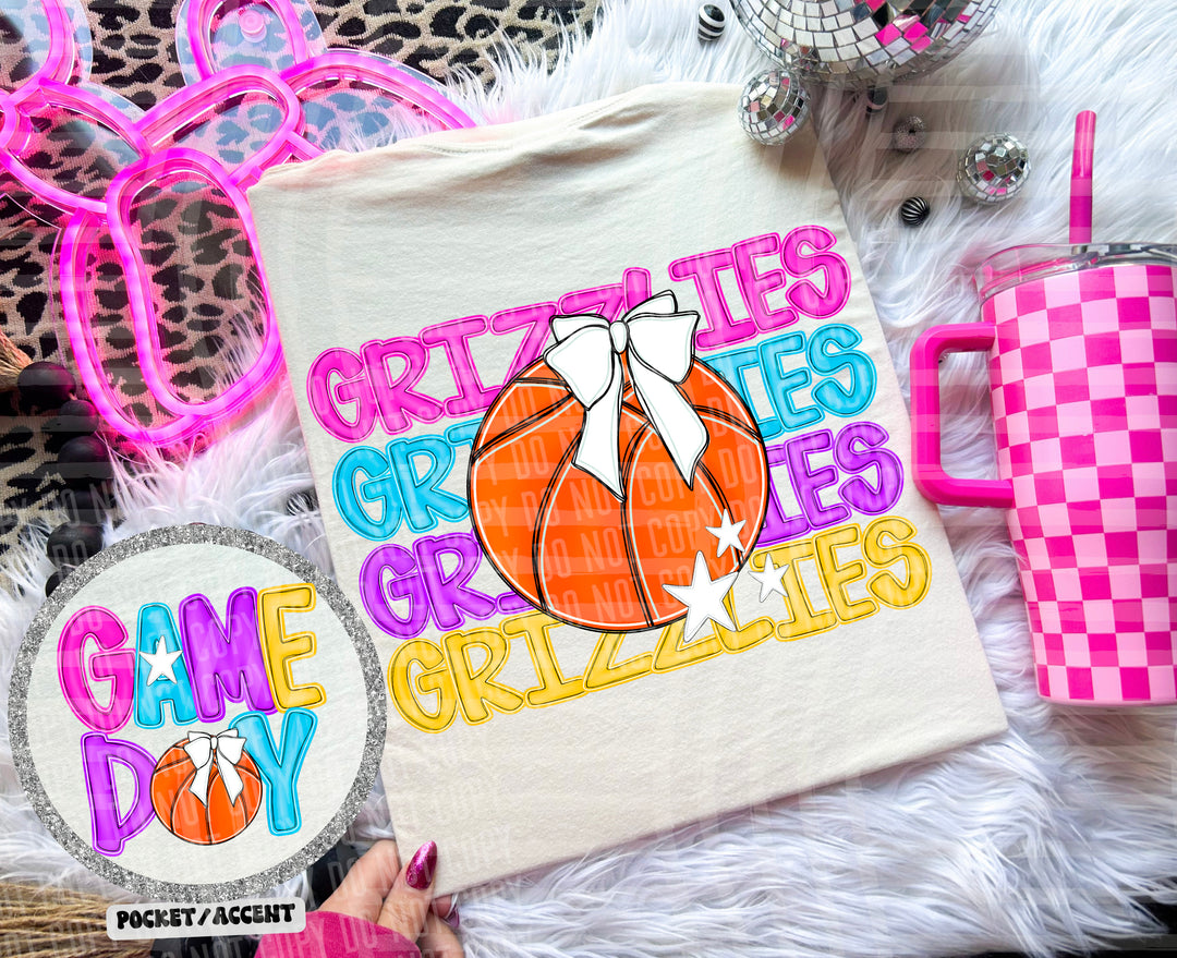 Bright Preppy Basketball DTF Print